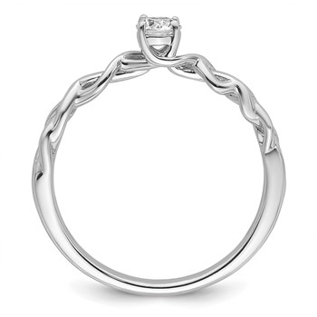 14k White Gold Complete Diamond Braided Design Engagement Ring — alternate view