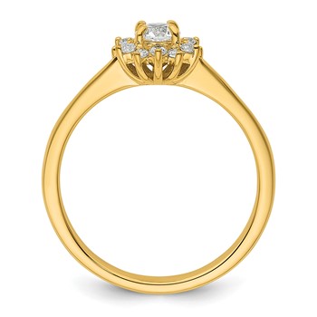 14k Polished Complete Diamond Round Halo Engagement Ring — alternate view