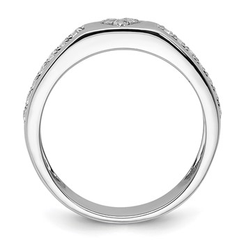 14k White Gold Heart Diamond Womens Complete Wedding Band — alternate view
