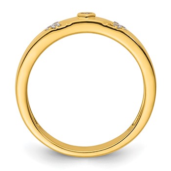 14k Hexagon Diamond Mens Complete Wedding Band — alternate view