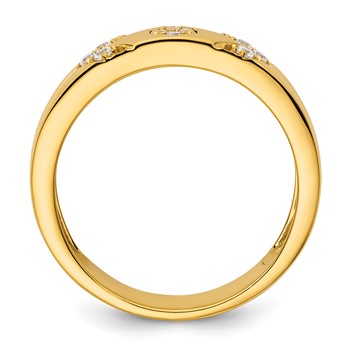 14k Hexagon Diamond Womens Complete Wedding Band — alternate view