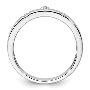 14k White Gold Star of David Diamond Mens Complete Wedding Band — alternate view