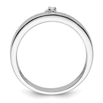 14k White Gold Diamond Mens Complete Wedding Band — alternate view