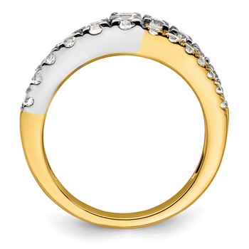 14k Two-tone 1 1/4 carat Lab Grown Diamond VS/SI+ G+ Complete Double Row Band — alternate view