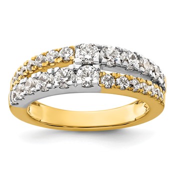 14k Two-tone 1 1/4 carat Lab Grown Diamond VS/SI+ G+ Complete Double Row Band