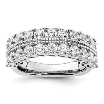 14k White Gold 1 3/4 carat Lab Grown Diamond VS/SI+ G+ Complete Fashion Band