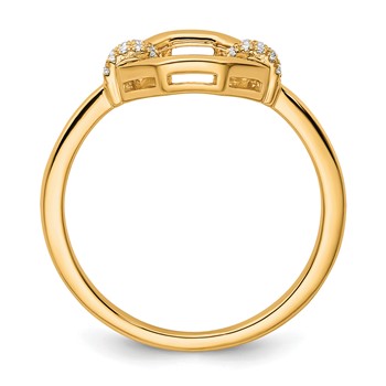 14K Polished 1/10 carat Diamond Octagon Fashion Ring — alternate view