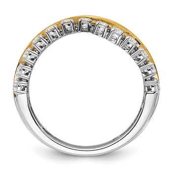 14k Two-tone 7/8 carat Lab Grown Diamond VS/SI+ G+ Complete Double Row Fashion Band — alternate view