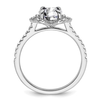 14k White Gold Semi-mount Diamond Round Halo Engagement Ring — alternate view