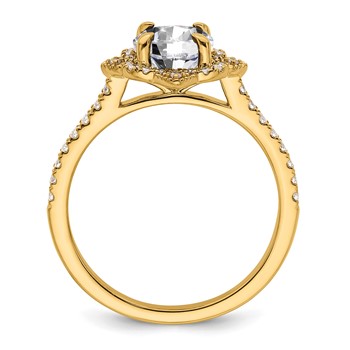 14k Semi-mount Diamond Round Halo Engagement Ring — alternate view