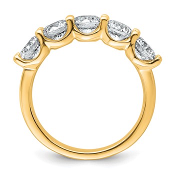 14k 2 carat Lab Grown Diamond VS+ F+ Complete Five Stone Fashion Band — alternate view