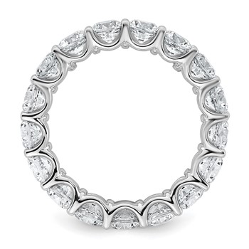 14k White Gold  Round Prong Set Size 7.5 Eternity Band Mounting — alternate view