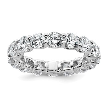 14k White Gold  Round Prong Set Size 7.5 Eternity Band Mounting