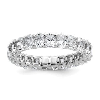 14k 3 carat Lab Grown Diamond VS/SI+ G+ Oval Complete Prong Set Size 8.5 Eternity Band