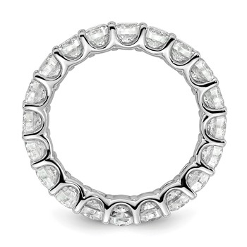 14k 4 carat Lab Grown Diamond VS/SI+ G+ Oval Complete Prong Set Size 6.5 Eternity Band — alternate view
