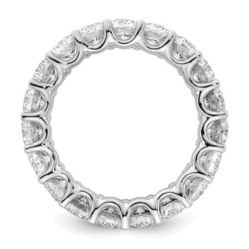 14k 5 carat Lab Grown Diamond VS/SI+ G+ Oval Complete Prong Set Size 7.5 Eternity Band — alternate view