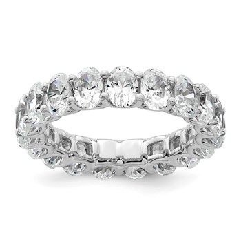 14k 5 carat Lab Grown Diamond VS/SI+ G+ Oval Complete Prong Set Size 7.5 Eternity Band