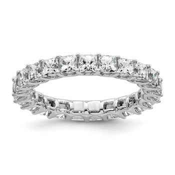 14k 3 carat Lab Grown Diamond VS/SI+ G+ Princess Complete Prong Set Size 7.5 Eternity Band