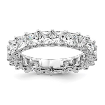14k 4 carat Lab Grown Diamond VS/SI+ G+ Princess Complete Prong Set Size 8.5 Eternity Band