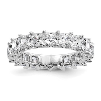 14k 5 carat Lab Grown Diamond VS/SI+ G+ Princess Complete Prong Set Size 7.5 Eternity Band