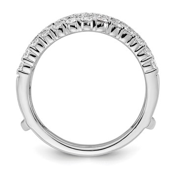 14k White Gold 1 1/4 carat Lab Grown Diamond VS/SI+ G+ Complete Double Row Ring Guard — alternate view