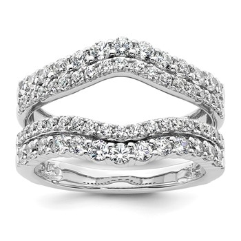 14k White Gold 1 1/4 carat Lab Grown Diamond VS/SI+ G+ Complete Double Row Ring Guard