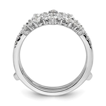 14k White Gold 1 carat Lab Grown Diamond VS/SI+ G+ Complete Double Row Ring Guard — alternate view