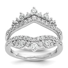 Image of 14k White Gold 1 carat Lab Grown Diamond VS/SI+ G+ Complete Double Row Ring Guard