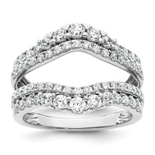 Image of 14k White Gold 1 1/4 carat Lab Grown Diamond VS/SI+ G+ Complete Double Row Ring Guard