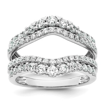 14k White Gold 1 1/4 carat Lab Grown Diamond VS/SI+ G+ Complete Double Row Ring Guard