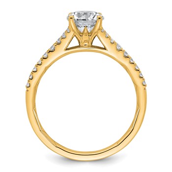 14k 1 1/4 carat Lab Grown Diamond VS+ F+ Round Complete Engagement Ring — alternate view