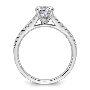 14k White Gold 1 1/4 carat Certified Lab Grown Diamond VS+ F+ Round Complete Engagement Ring — alternate view