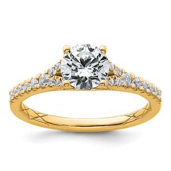 14k 1 1/4 carat Certified Lab Grown Diamond VS/SI+ G+ Round Complete Engagement Ring