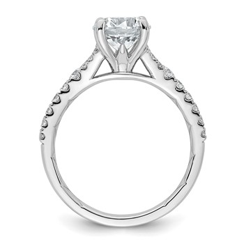 14k White Gold 1 3/4 carat Lab Grown Diamond VS/SI+ G+ Round Complete Engagement Ring — alternate view