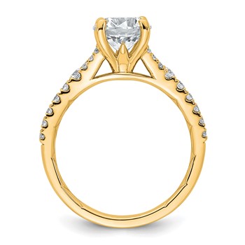 14k 1 3/4 carat Certified Lab Grown Diamond VS/SI+ G+ Round Complete Engagement Ring — alternate view