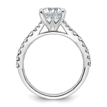 14k White Gold 2 1/2 carat Lab Grown Diamond VS/SI+ G+ Round Complete Engagement Ring — alternate view