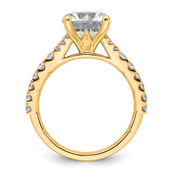 14k 3 carat Lab Grown Diamond VS+ F+ Round Complete Engagement Ring — alternate view