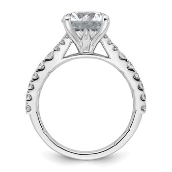 14k White Gold 3 carat Certified Lab Grown Diamond VS/SI+ G+ Round Complete Engagement Ring — alternate view