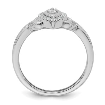 14k White Gold Complete Diamond Marquise Cluster Engagement Ring — alternate view