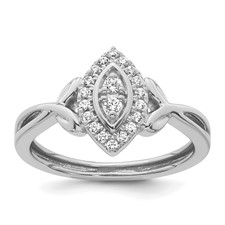 Image of 14k White Complete Diamond Marquise Cluster Engagement Ring