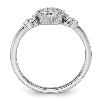 14k White Gold Complete Diamond Round Cluster Halo Engagement Ring — alternate view