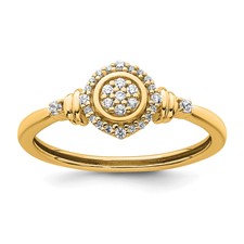 Image of 14k Complete Diamond Round Cluster Halo Engagement Ring