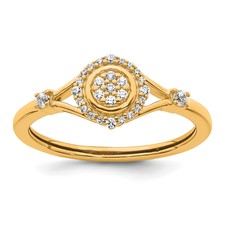 Image of 14k Complete Diamond Round Cluster Halo Engagement Ring