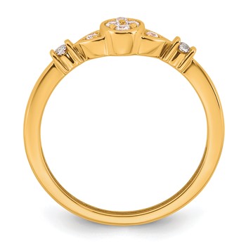 14k Complete Diamond Cluster Oval Engagement Ring — alternate view
