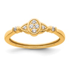 Image of 14k Complete Diamond Cluster Oval Engagement Ring