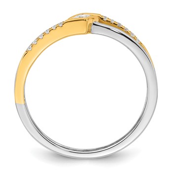 14K Two-tone Complete Diamond Promise Ring — alternate view