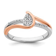 Image of 14k Two-tone Complete Diamond Cluster Teardrop Engagement Ring
