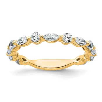 True Origin 14K Yellow Gold 3/4 carat Lab Grown Diamond VS+ F+ Complete Wedding Band