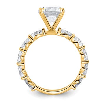 True Origin 14K Yellow Gold 5/8 carat Lab Ground Diamond VS+ F+ Semi-Mount Round Engagement Ring — alternate view