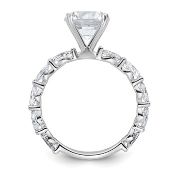True Origin 14K White Gold 5/8 carat Lab Grown Diamond VS+ F+ Semi-Mount Round Engagement Ring — alternate view